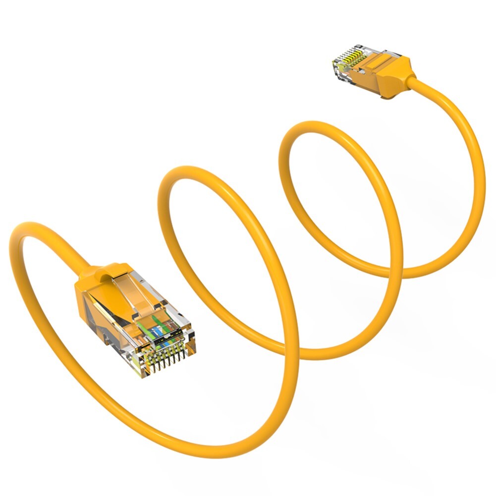 4FT CAT6 RJ45 Slim Ethernet LAN Network Patch Cable UTP Copper Wire 28AWG Yellow
