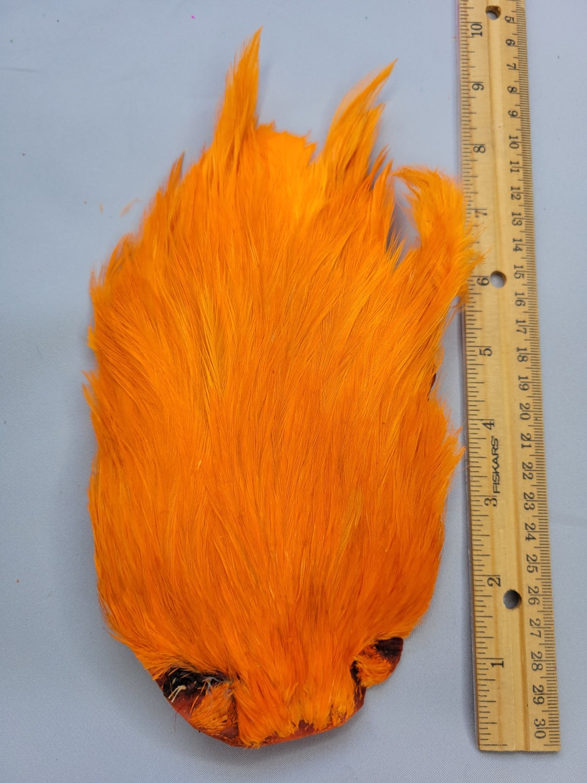 Lot 162,  Top Quality  HOT ORANGE  India Rooster Streamer Neck Cape Feathers