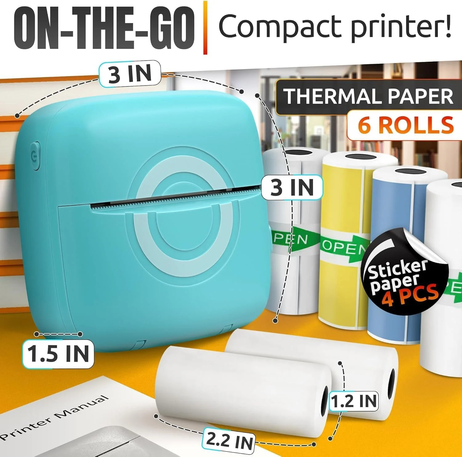 Mini Thermal Printer Compatible with iPhone & Android - Bluetooth Mini Printer S
