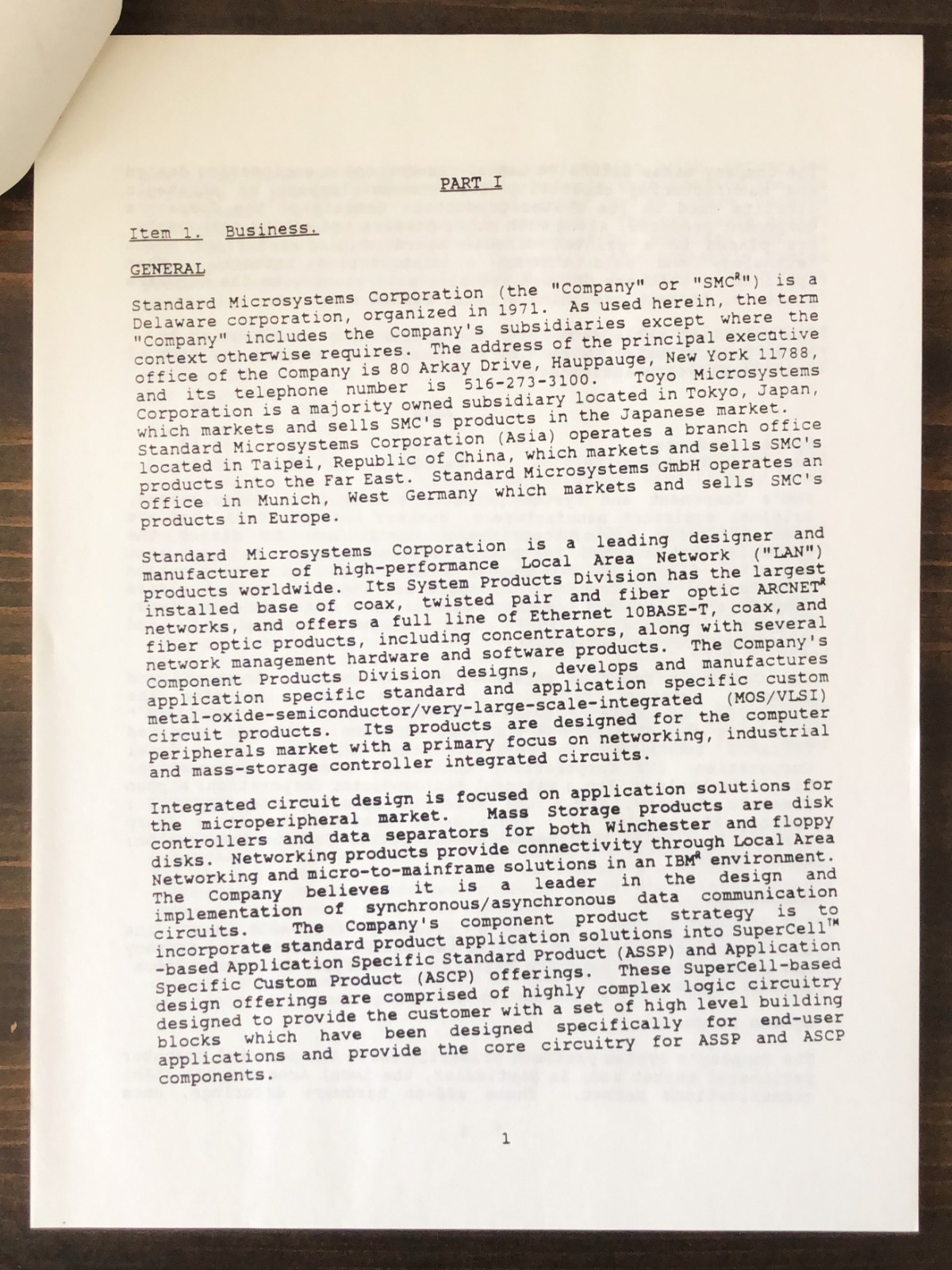 1991 Standard Microsystems Form 10-K Report