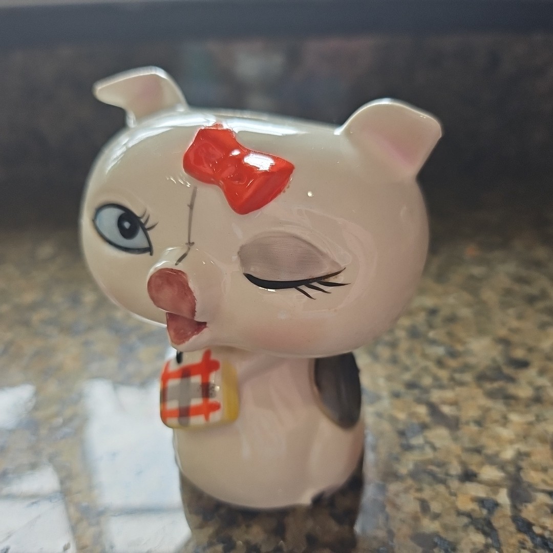 Vtg Holt Howard PIG One Piece Pencil Holder / Sharpener Japan Anthropomorphic