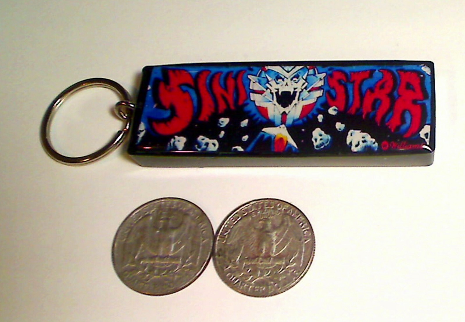 Sinistar Arcade Marquee Coin Door accessory Keychain