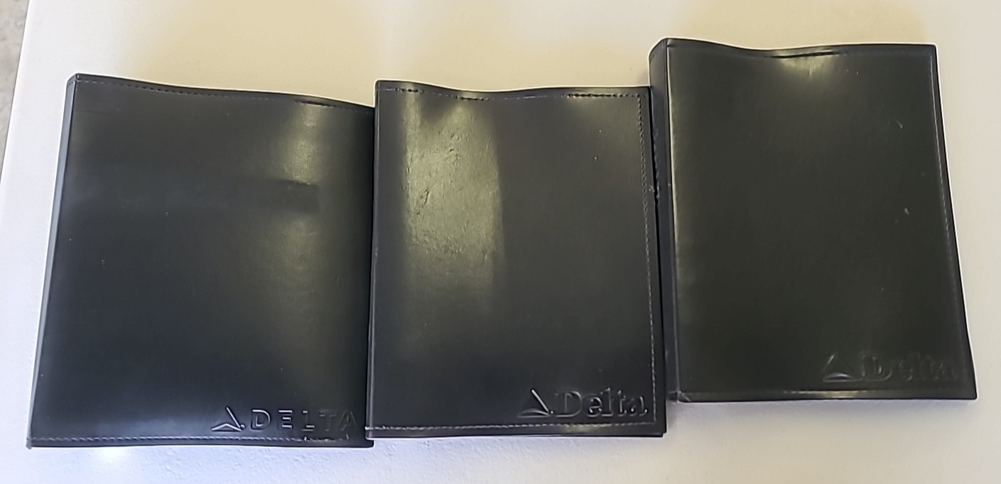Three Delta Air Lines 7-Ring Airway/Chart/Pub Binders -Faux Leather