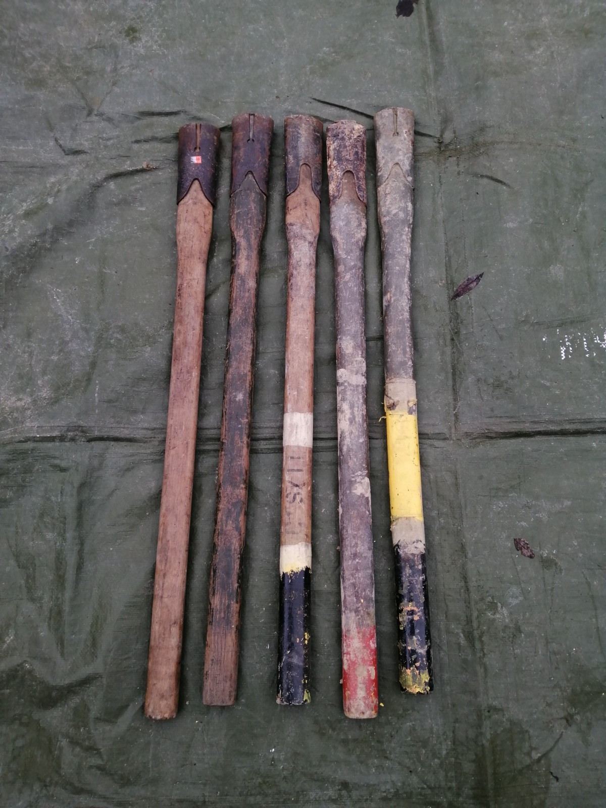 5x British Army Pioneer Pick Handle Shaft Austin Ferret Land Rover Job Lot