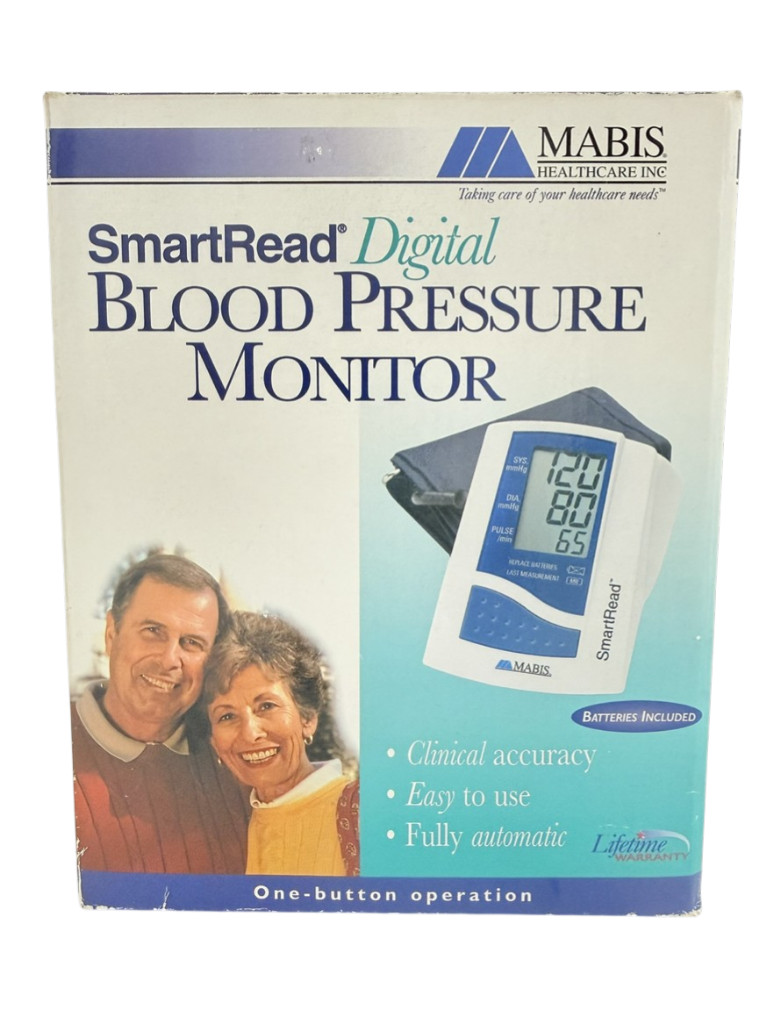 Mabis NEW SmartRead Digital Upper Arm 1 Button Automatic Blood Pressure Monitor
