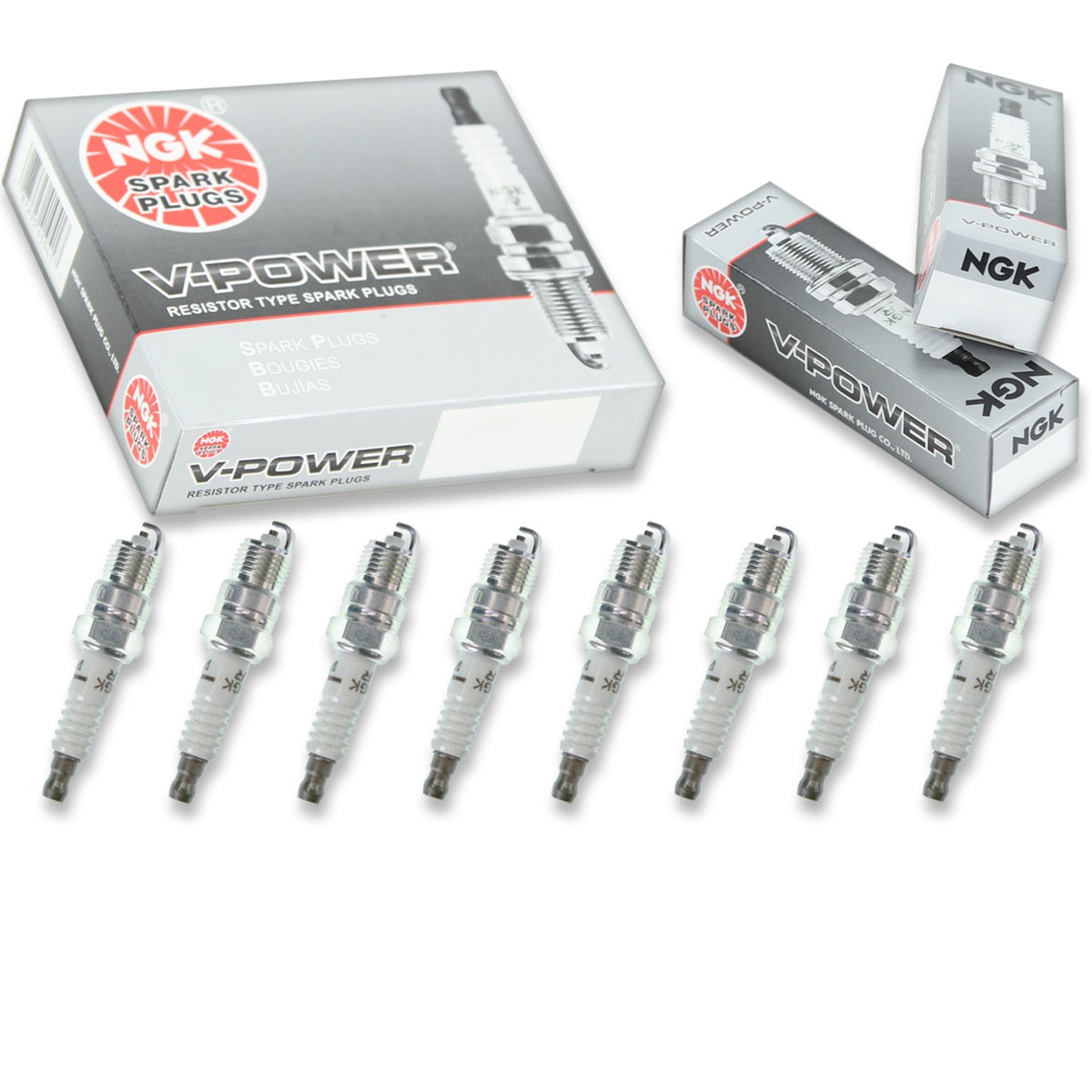 8 pcs NGK V-Power Spark Plugs for 1988-1995 Chevrolet K2500 5.7L 5.0L 7.4L il