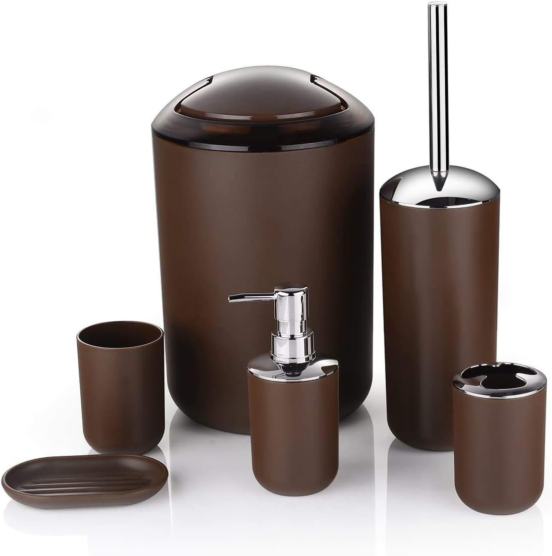 6 Pcs Plastic Bathroom Accessory Set Luxury Bath Accessories Bath Set Lotion Bot