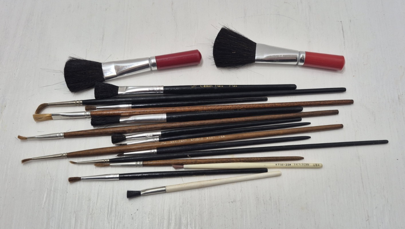 Lot of Vintage Paint Brushes Camel Hair Brush & Skylight Studios Artist Painting