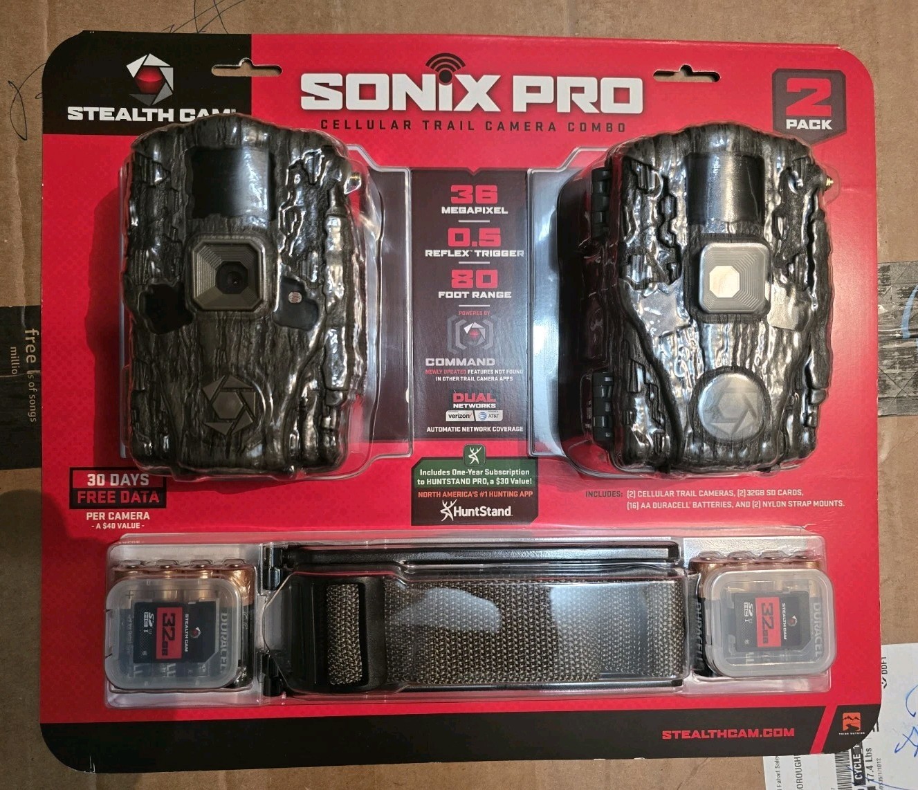 Stealth Cam Sonix Pro 36MP Dual-Network Cellular Trail Cam Combo 2-Pack