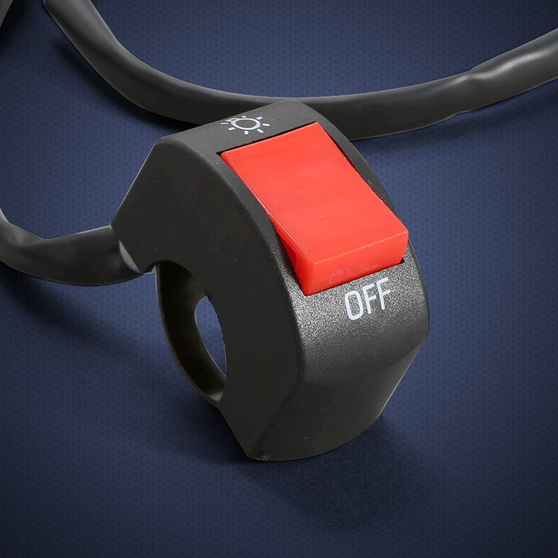 Red Handlebar Push Button Switch - Universal Fit for Motorcycles and Scooters