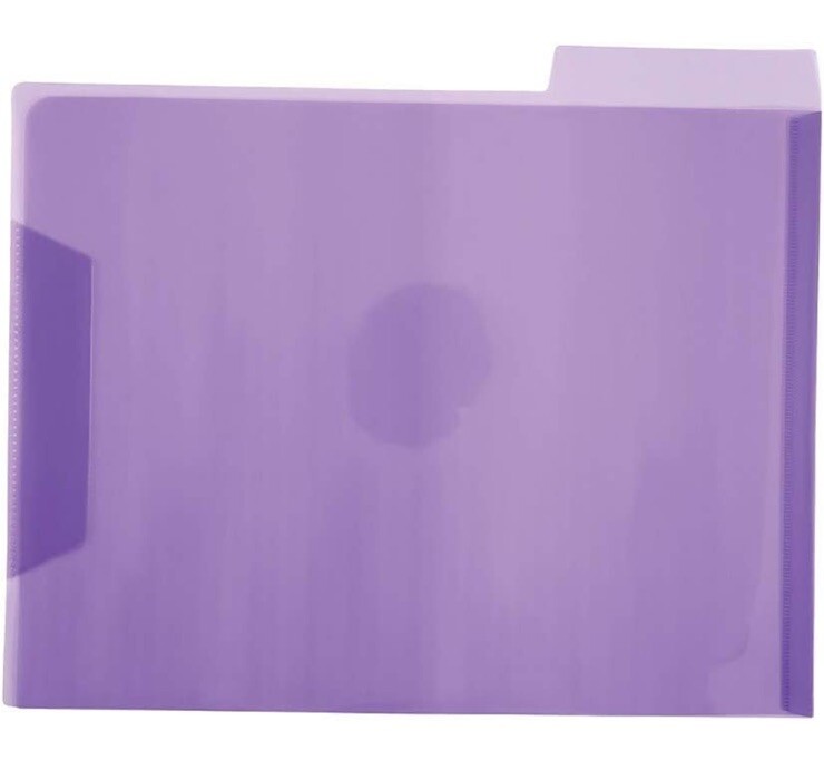 Plastic File Folders, 6 Pack Translucent Assorted Colors Office Depot NEW
