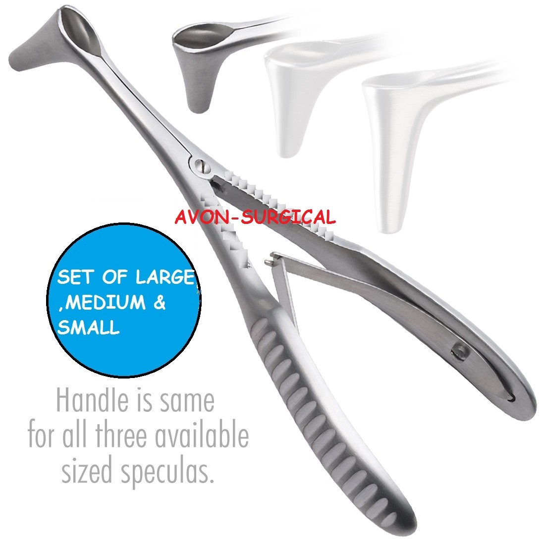 LOT OF 3 O.R GRADE Vienna Nasal Speculum 5 3/4" (S/M/L) Surgical,ENT Instruments
