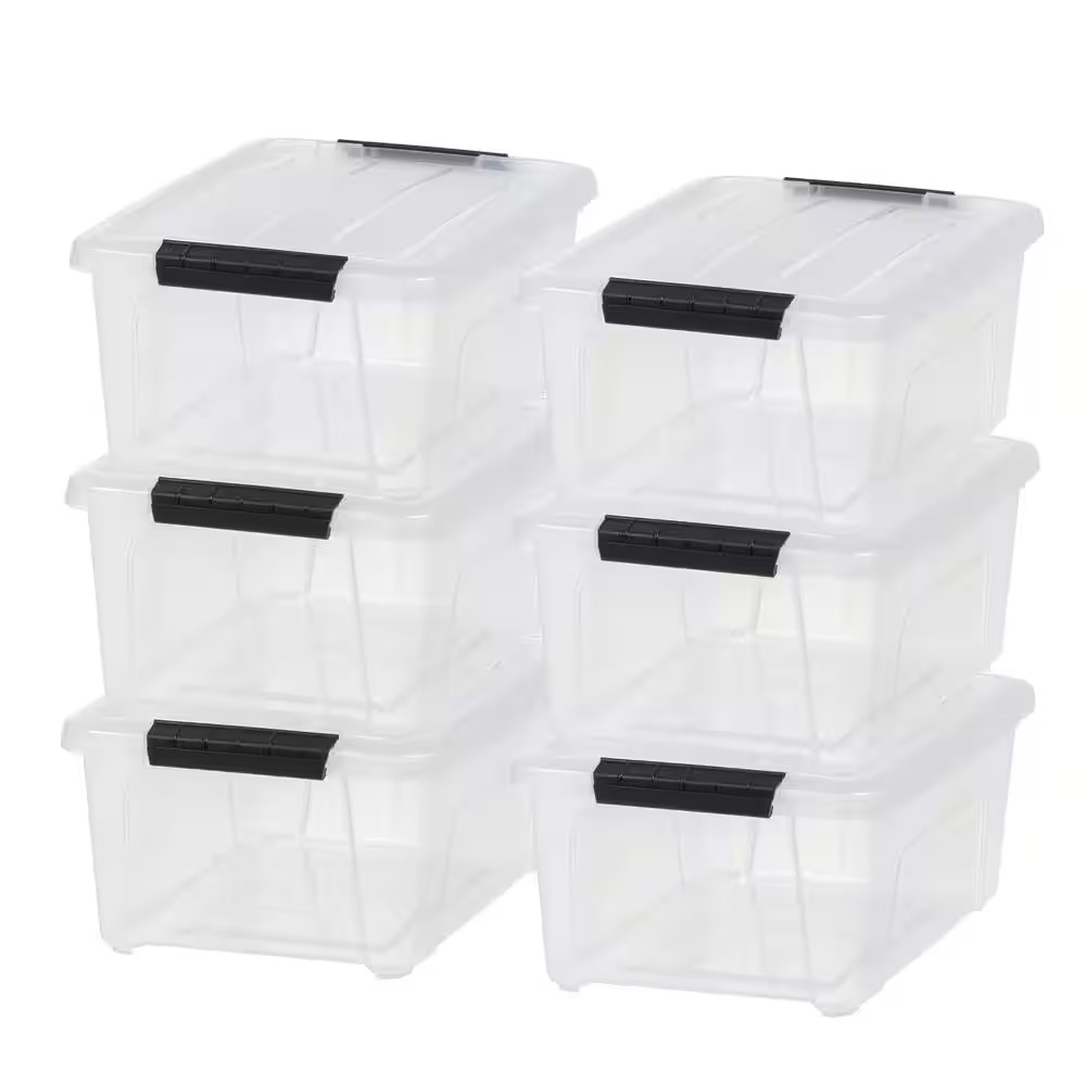 13.5 Qt./3.4 Gal. Buckled Clear Box, Clear (6-Pack)