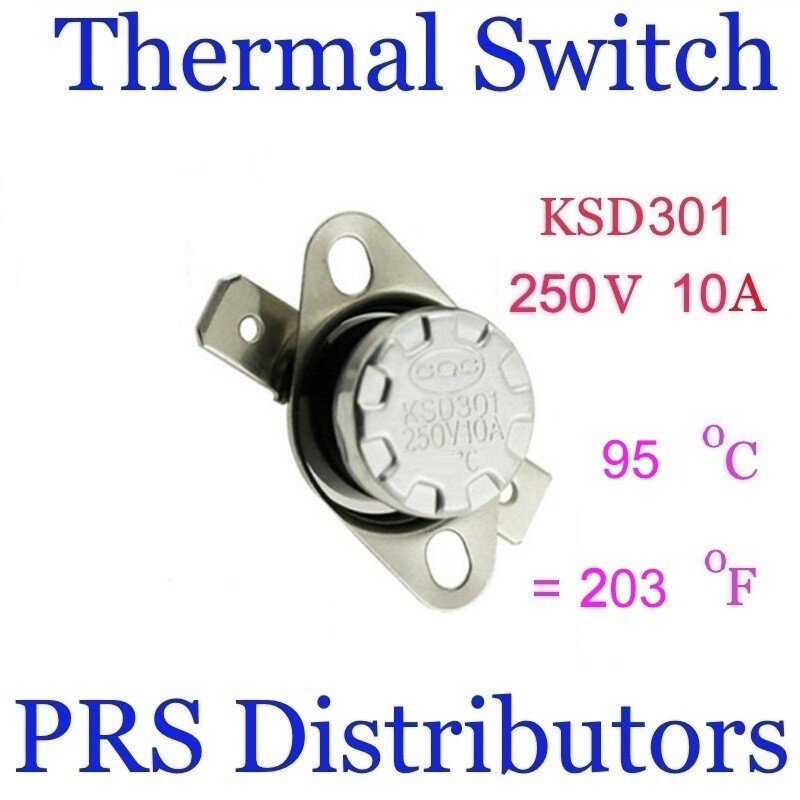 KSD301 10A 250V 95°C 203°F Thermostat Temperature Switch Thermal control Switch