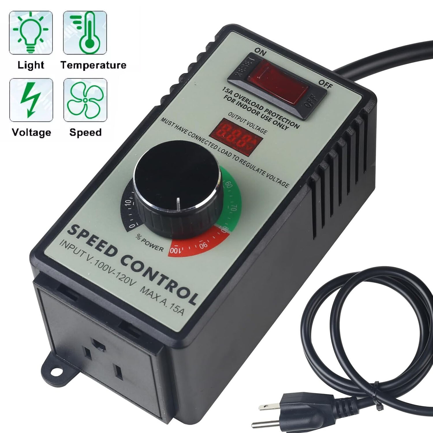 AC Motor Speed Controller 120V Variable Speed Controller Fan Speed Controller