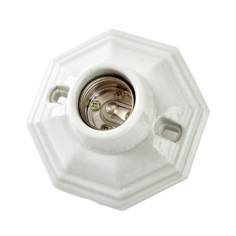 1x E26 E27 Light Socket Porcelain Ceramic Screw Socket Lamp Holder Bulb Base