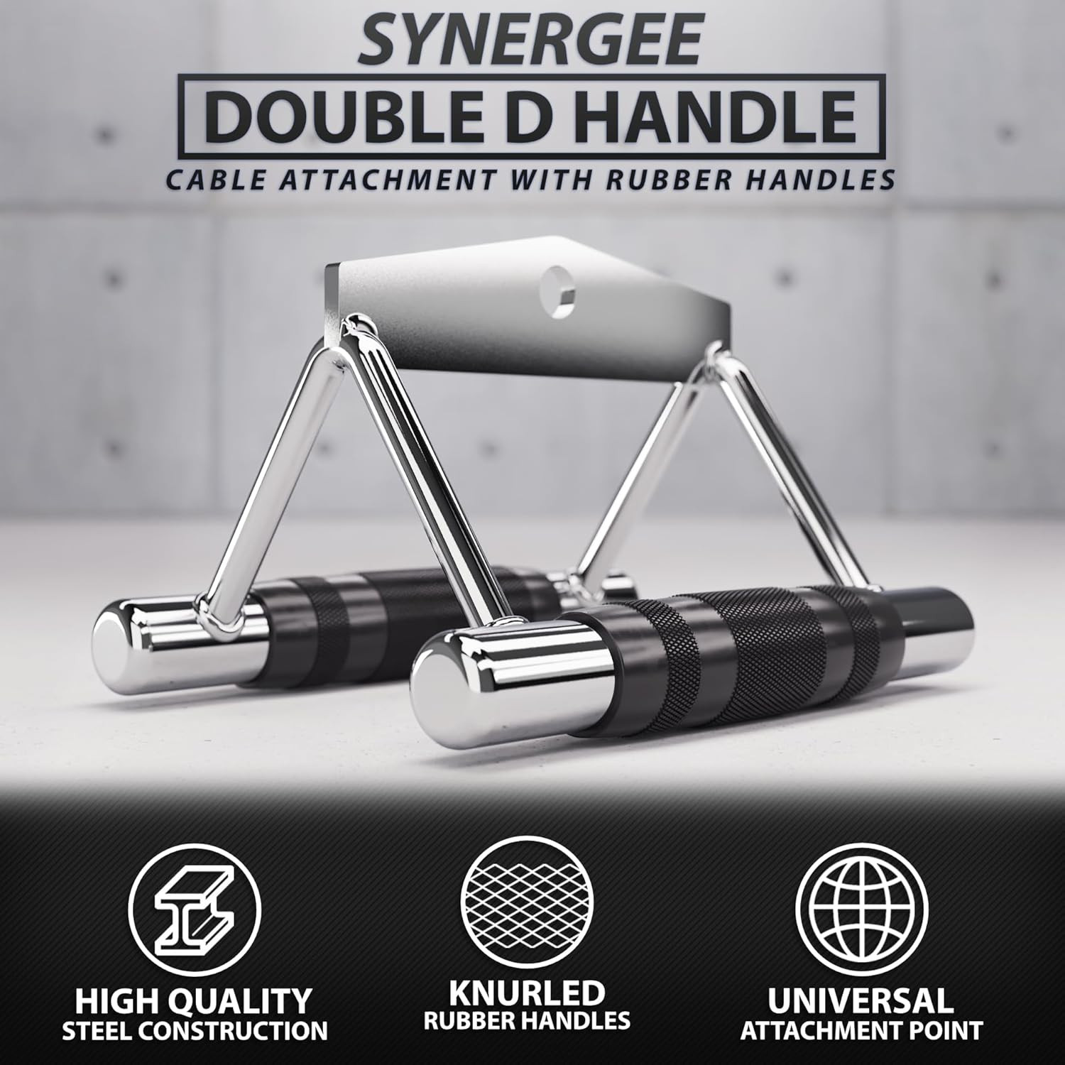 D Handle Cable Attachment – Home Gym Accessory for Cable Machine, D Ring Grip fo
