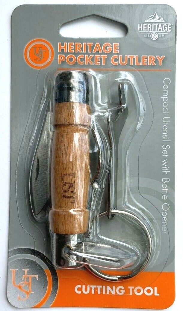 UST Heritage Pocket Cutlery Tool Compact Handy Knife Bottle Opener With Keychain