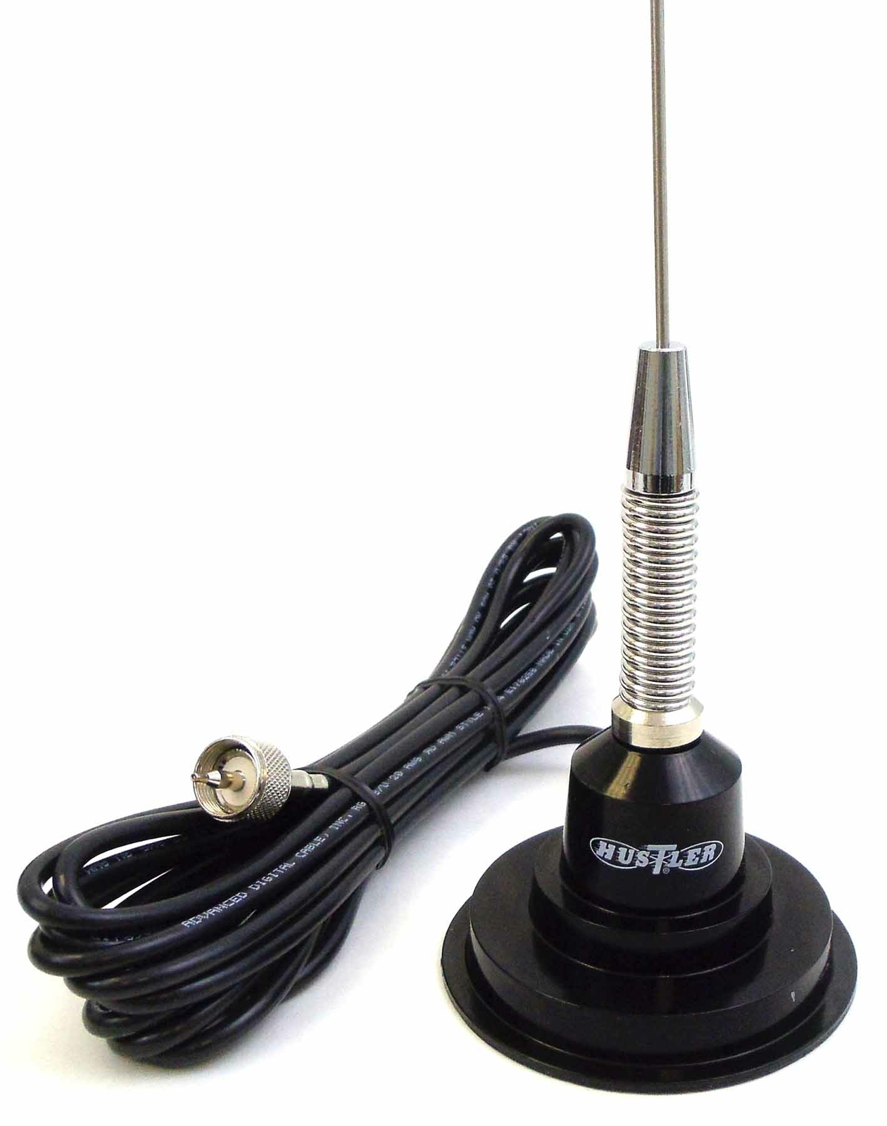 Hustler Ic100S-B 45" Magnet Mount Antenna Kit With Spring -Black
