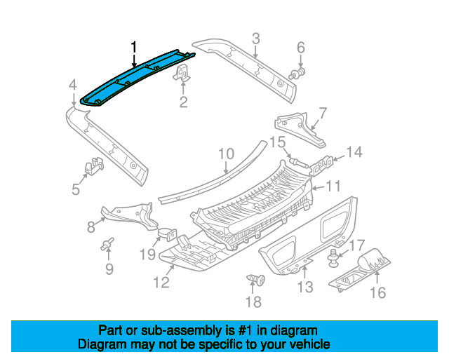 Mercedes-Benz C-Class W203 Rear Upper Liftgate Trim Cover A20374724717E94