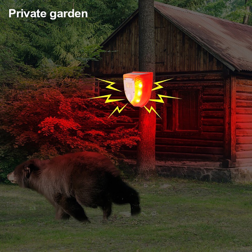 Solar Animal Repeller Light with Alarm & Motion Sensor Outdoor