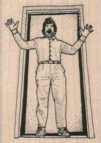 Surprise Man (Small) 1 1/2 x 2" Mounted Rubber Stamp, Man Stamp, People Stamp