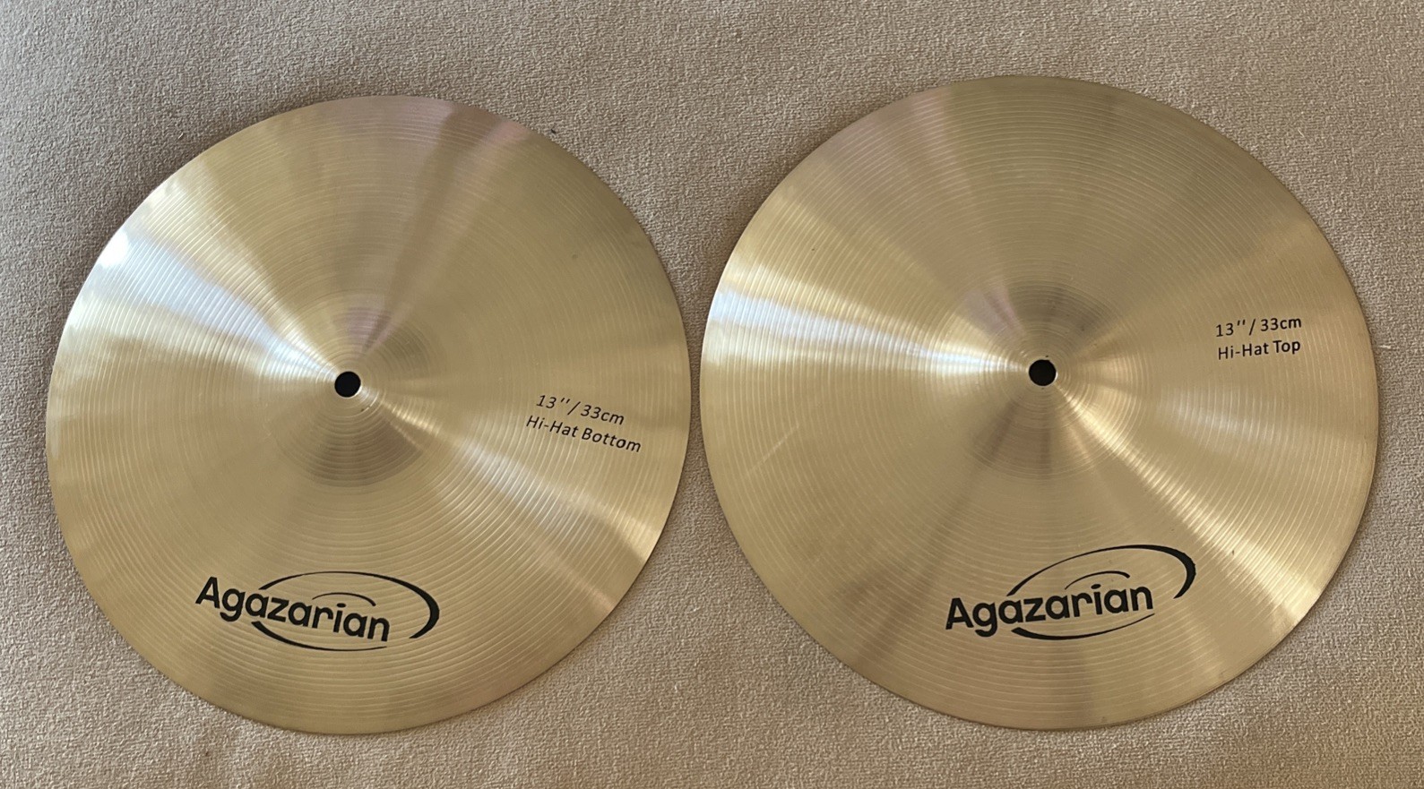 1 Pair Agazarian 13” Hi-hat Cymbals Percussion, Great Condition.