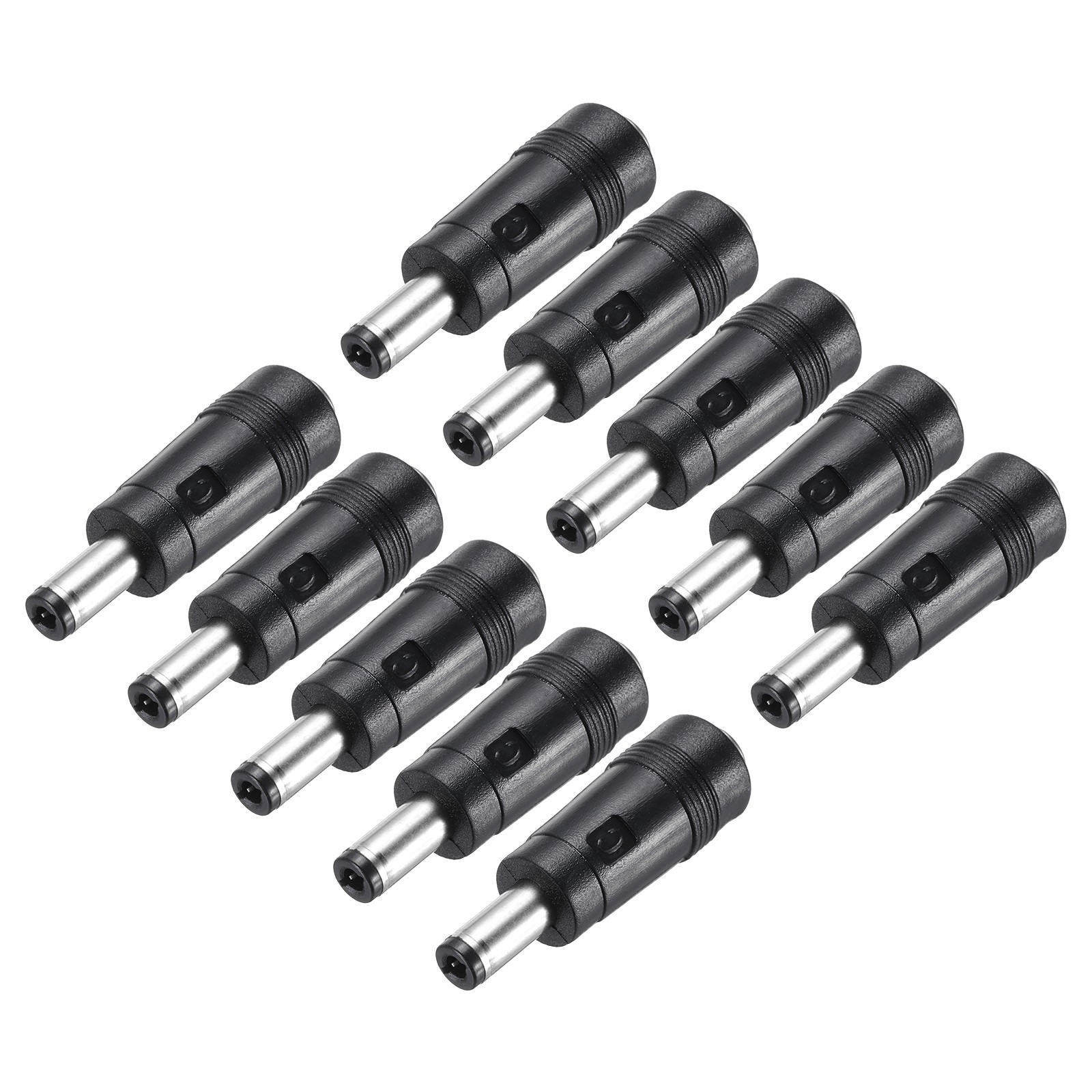 10Pcs DC Adapter Black Straight F/M 5.5x2.1mm to 5.5x2.5mm with 1.57" Wire