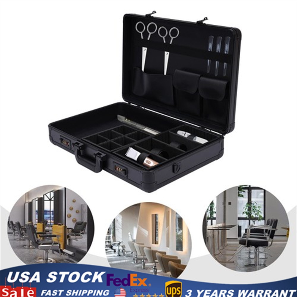 Professional Black Barber Suitcase with Digital Lock & Ample Storage