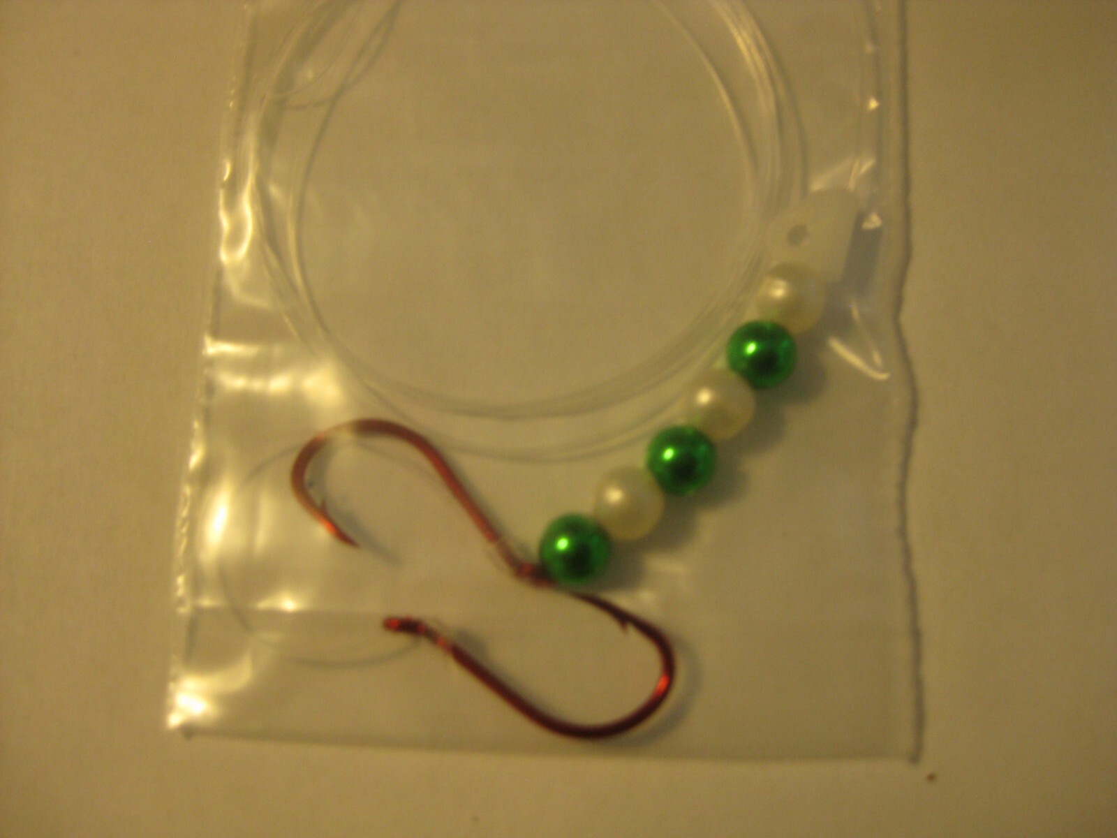 Walleye 2 Hook Quick Change Crawler Harness (Green and White Beads)