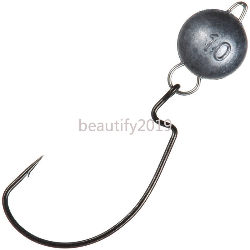 10PCS Texas Rig Swimbait Weighted Hooks Jig Heads Fishing Hook 1/8 1/6 1/4oz