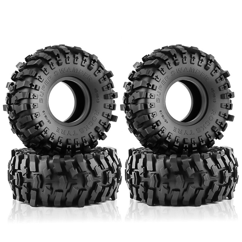 118Mm 1.9 Rubber Tire Wheel Tyre for 1/10 RC Crawler Car TRX4 D90 Axial SCX10 II