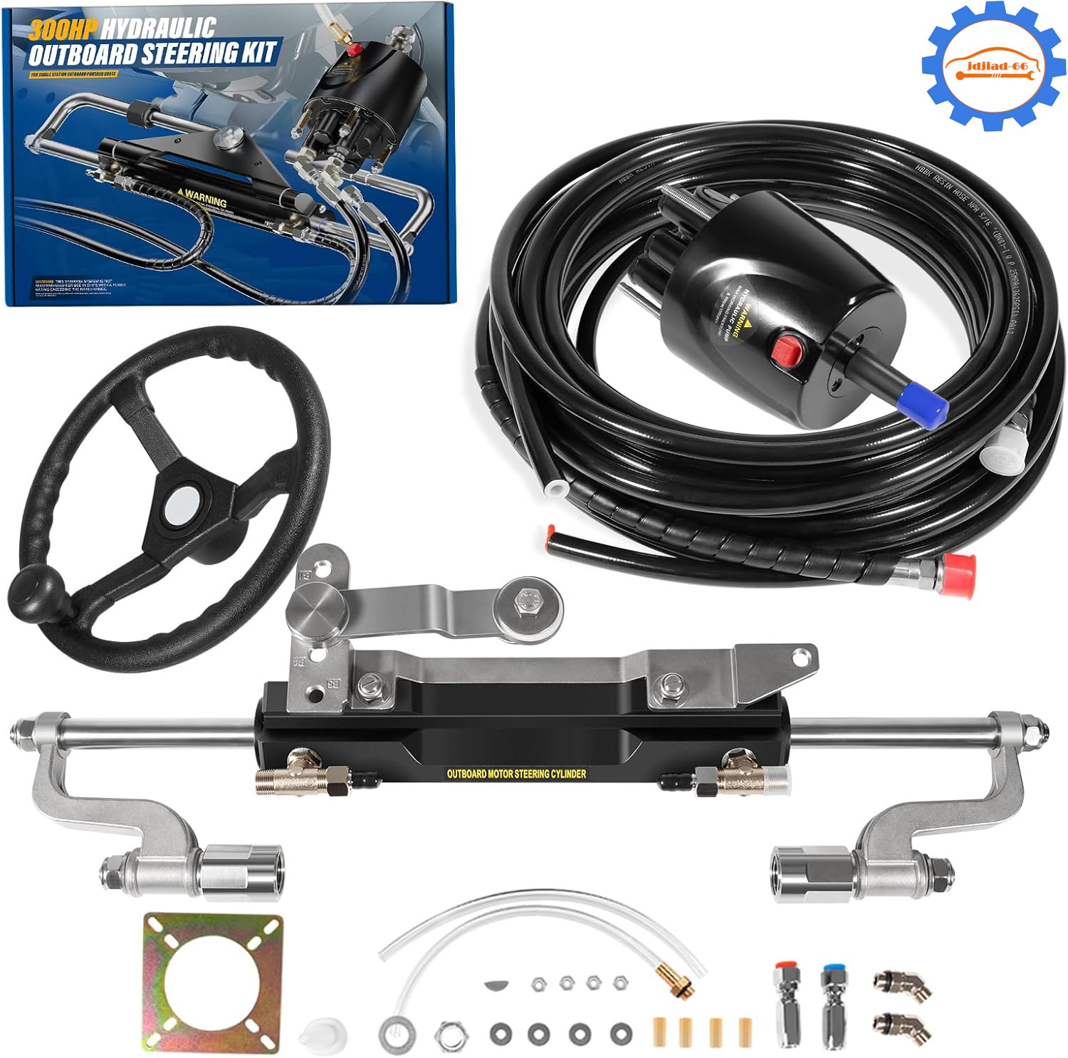 Up to 300HP Hydraulic Steering Set for Boats For Outboard Engines Yamaha/Mercury