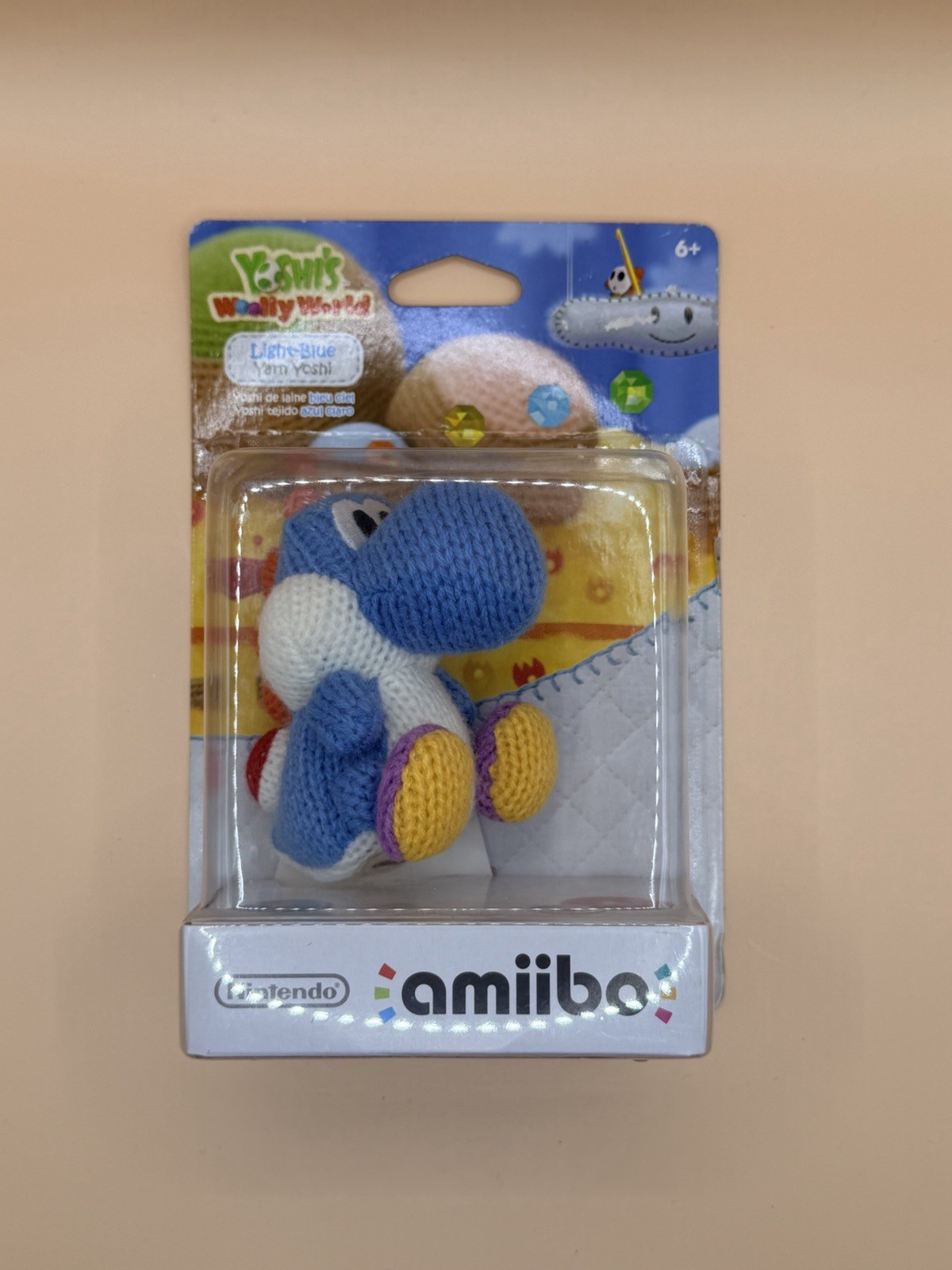 Nintendo Light-Blue Yarn Yoshi amiibo Collectible for Yoshi's Woolly World