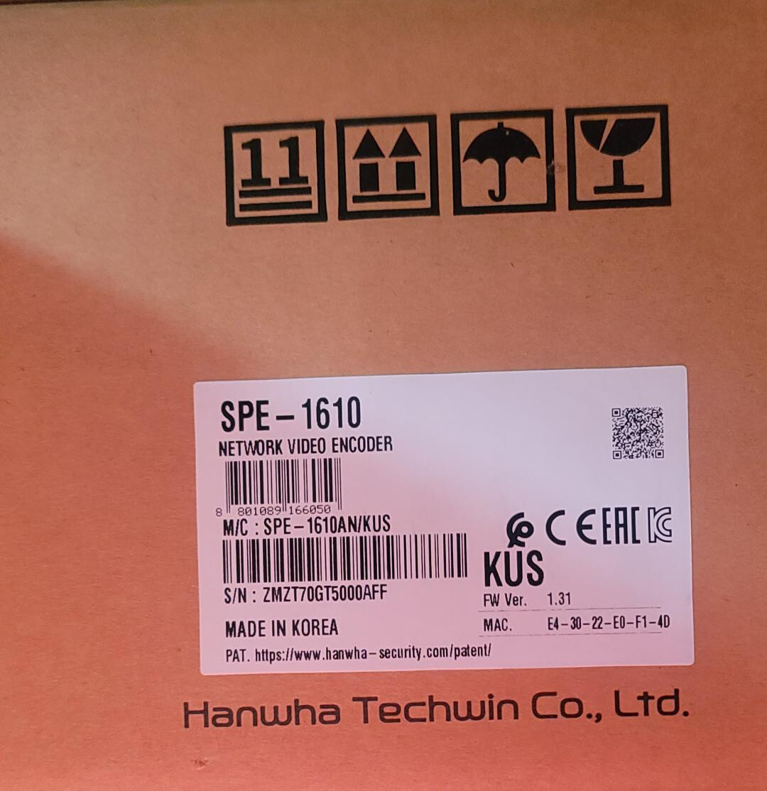 Hanwha Vision SPE-1610 16-Channel 4MP Network Security Video Encoder