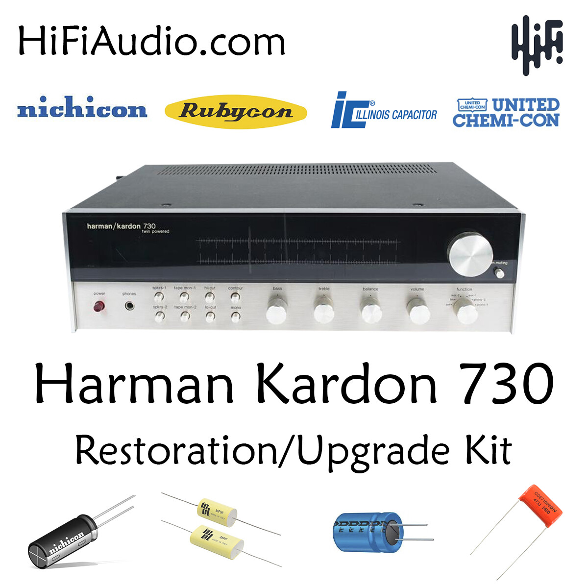 Harman Kardon 730 HK730 receiver restoration kit service recap capacitor rebuild