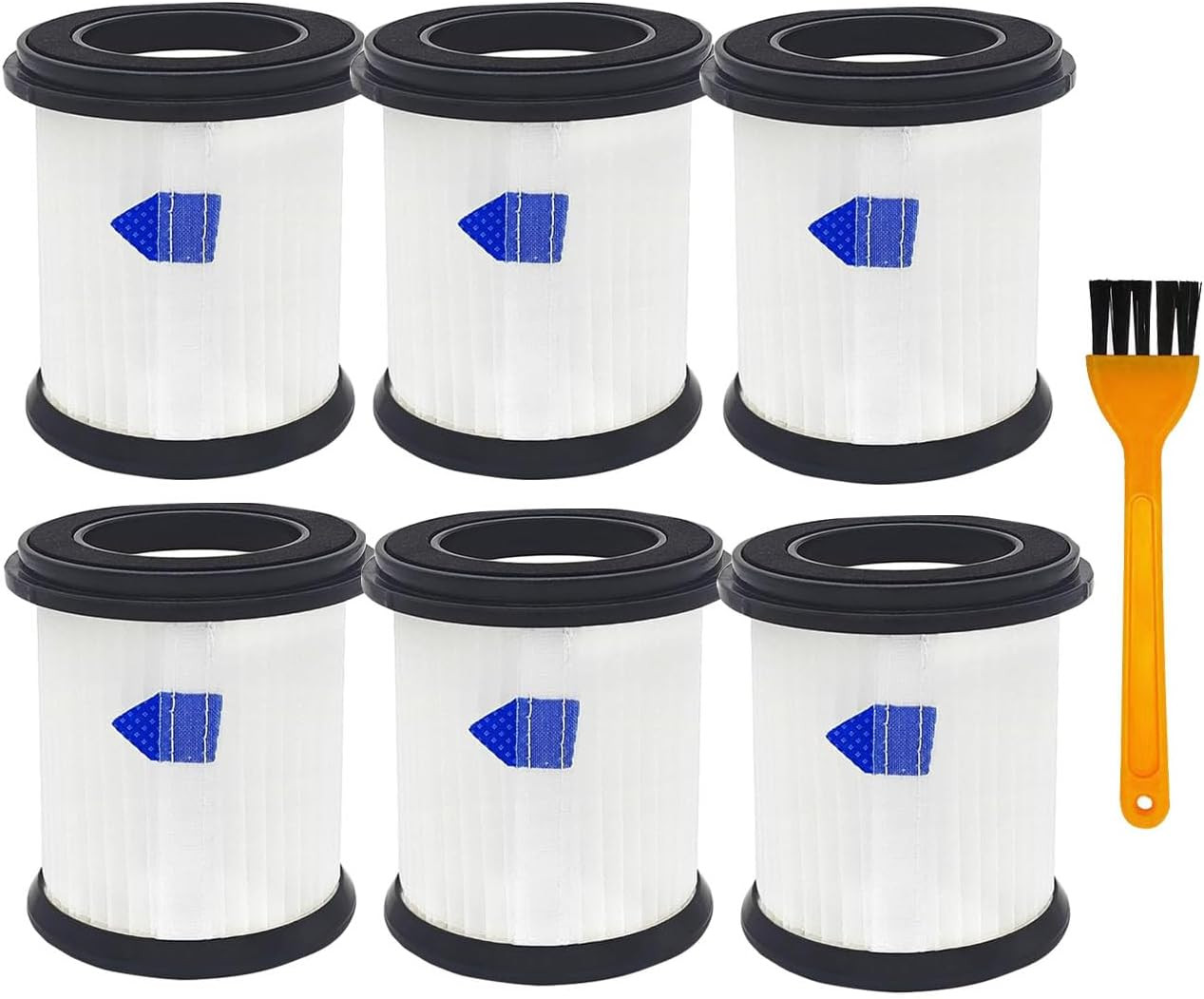High-Efficiency Filter Set for INSE Cordless Vacuum Cleaners - 6 Pack + Brush
