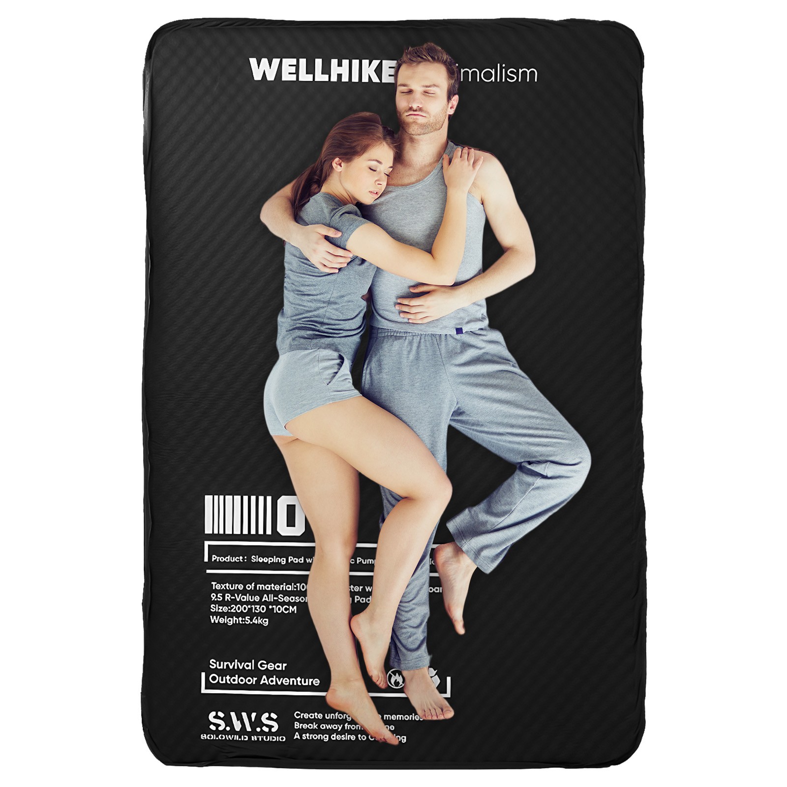 Double Inflatable Sleeping Mat with Built-in Pump for Backpacking Car Tent