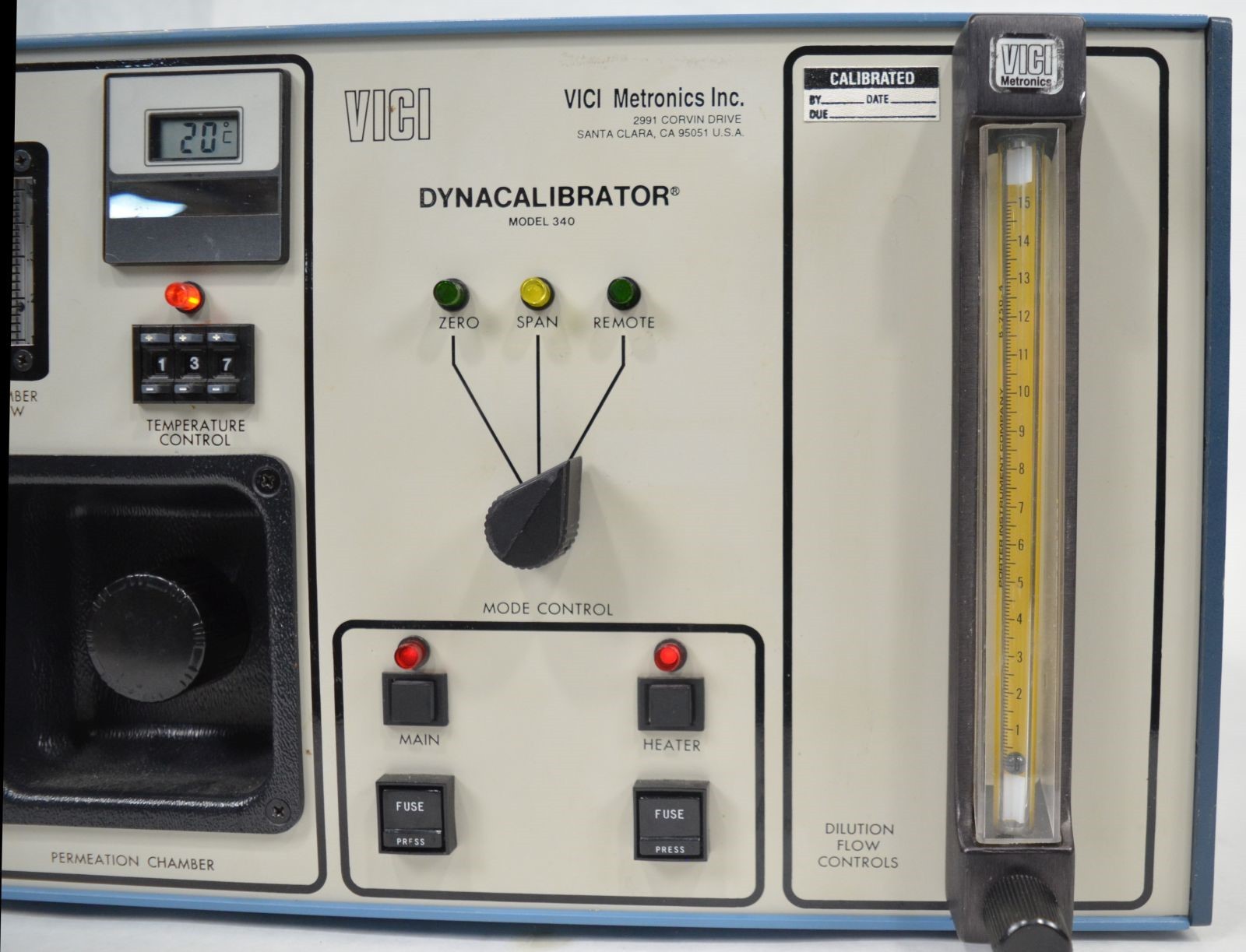 VICI Metronics Model 340 Dynacalibrator Calibration Gas Generator