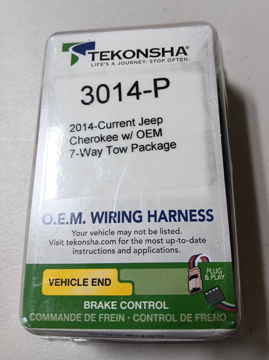 Tekonsha For 14-20 Jeep Cherokee Brake Control Wiring Adapter 2 Plugs - 3014-P