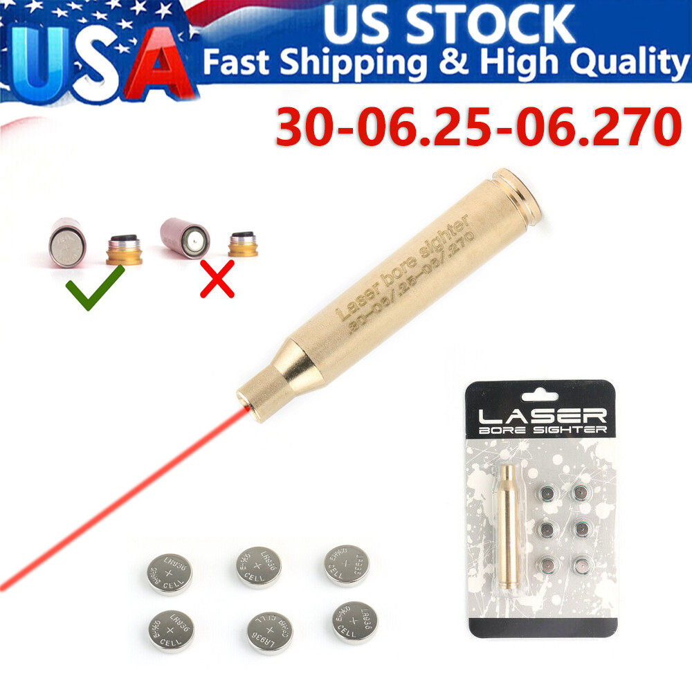 Red Dot Laser 30-06 25-06 270 Boresighter Brass Cartridge Bore Sighter Rifle US