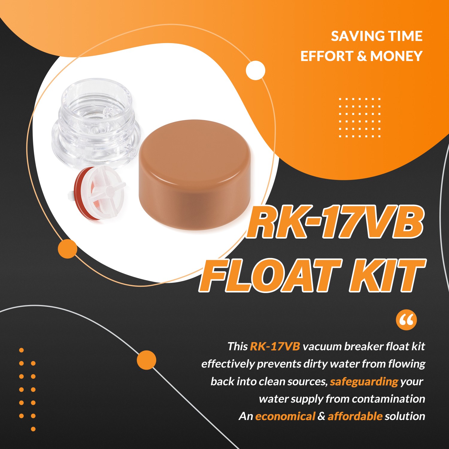 RK-17VB Vacuum Breaker Float Kit fit for Woodford Model 17 (4-Pack)