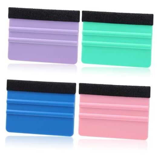 4 PCS Squeegee for Vinyl, Vinyl Squeegee Tool, Small Felt Squeegees 4 Inch