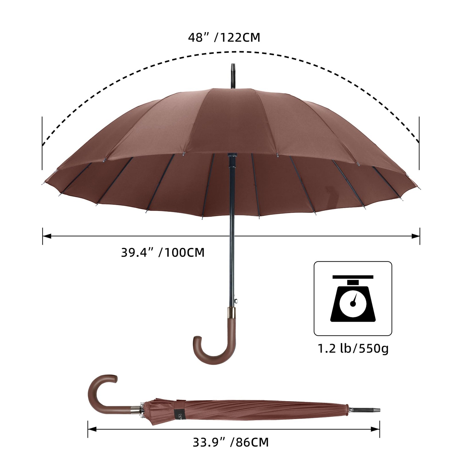 Windproof Large Umbrella for Rain,Automatic Open with Easy Grip,Rainproof and...