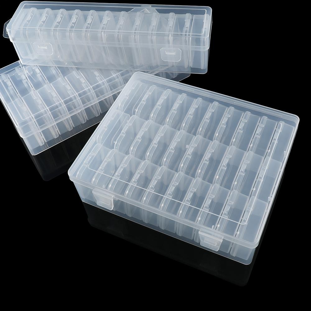 Bead Organizer Box 12/24/30pcs Small Clear Plastic Bead Storage Containers with