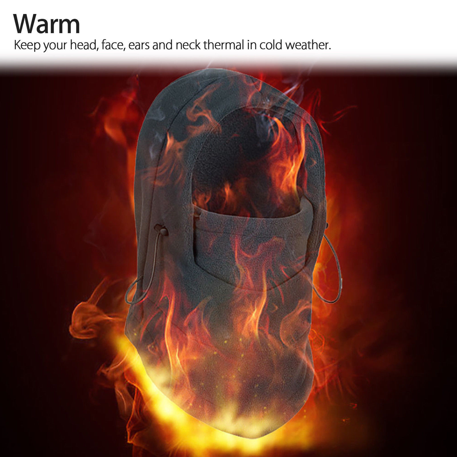 Balaclava Ski Mask 1 Hole Full Face Beanie Hat Winter Fleece Cap for Man Woman