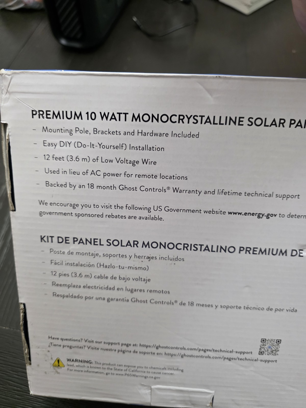 GHOST CONTROLS 10-Watt Premium Solar Panel Kit for Automatic Gate Openers