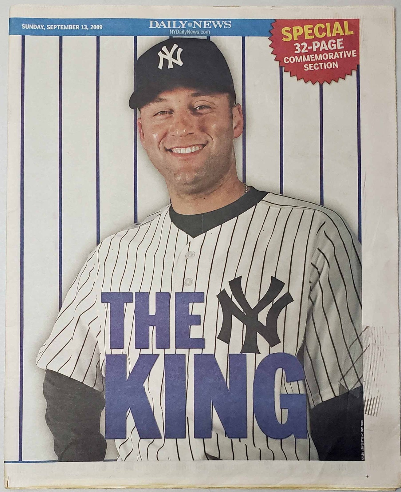 Derek Jeter The NYY KING - NY Daily News Collectible - September 13, 2009