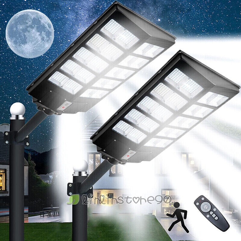 9999999999900LM Commercial Solar Street Lights Outdoor Dusk to Dawn Super Bright