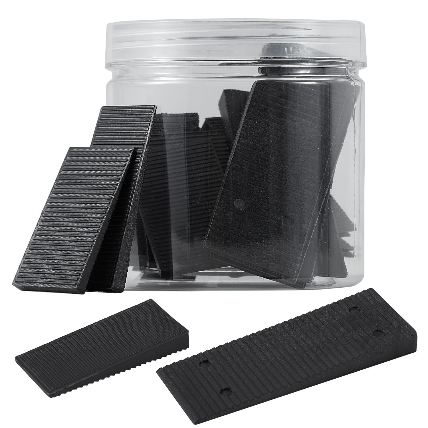 ZZJMCH 24 Pack Black Multi Purpose Furniture Plastic Shims for Leveling